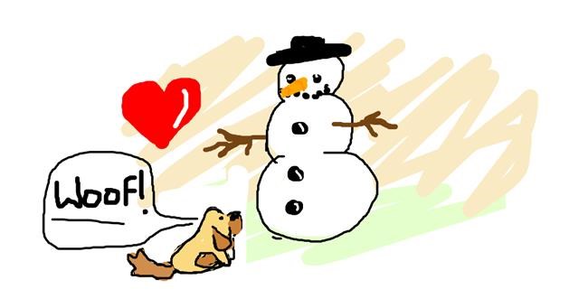 Drawing of Snowman by Rosa