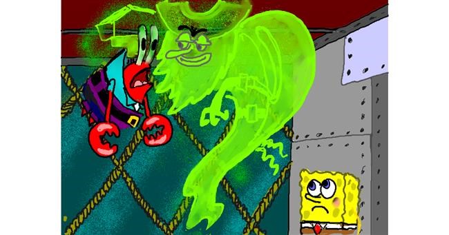 Drawing of Mr. Krabs (spongebob) by SAM AKA MARGARET 🙄