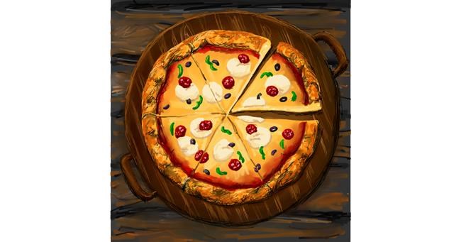 Drawing of Pizza by Andromeda