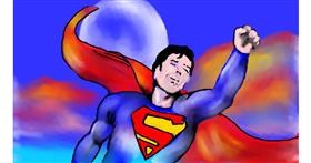Drawing of Superman by Cec