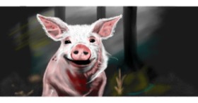 Drawing of Pig by Çhåching