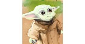 Drawing of Baby Yoda by Muni