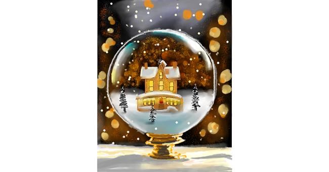 Drawing of Snow globe by Walter nonwhite