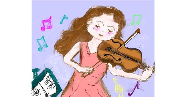 Drawing of Violin by Yasi