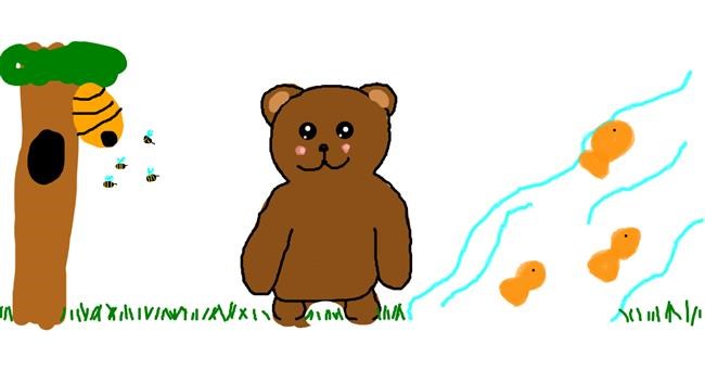 Drawing of Bear by Gel