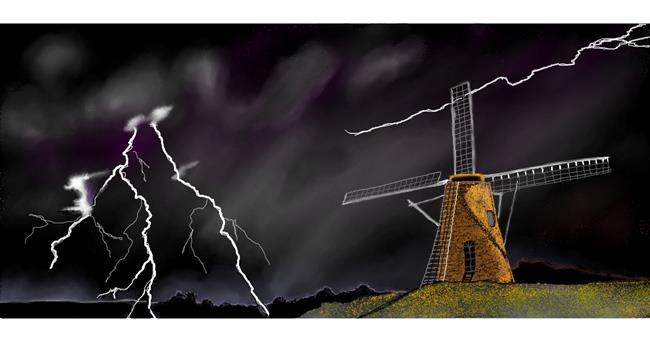 Drawing of Windmill by Chaching