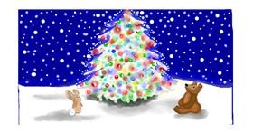 Drawing of Christmas tree by DebbyLee