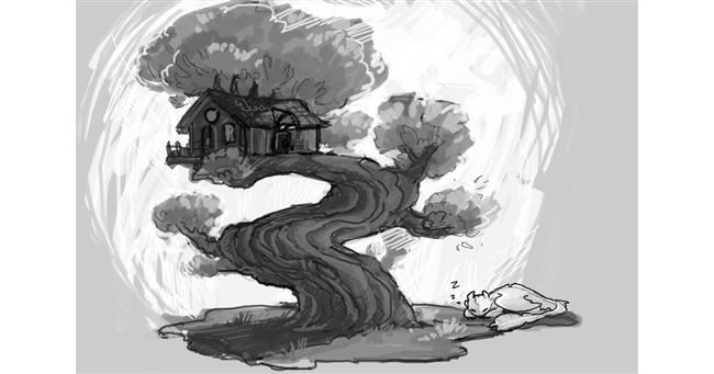 Drawing of Treehouse by Bananahater