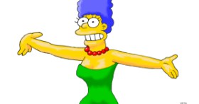 Drawing of Marge Simpson by Flowerpot