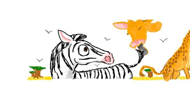 Drawing of Zebra by 7y3e1l1l0o§