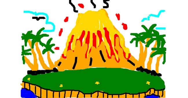 Drawing of Volcano by RUTLANLUIRHIMAY