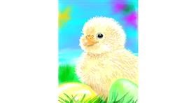 Drawing of Easter chick by Vinci