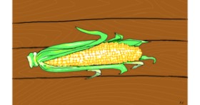 Drawing of Corn by Flowerpot