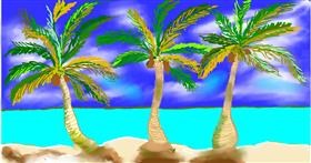 Drawing of Palm tree by Maggy