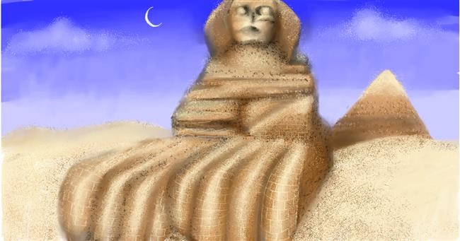 Drawing of Sphinx by DElfinis