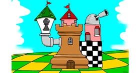 Drawing of Castle by Swimmer 