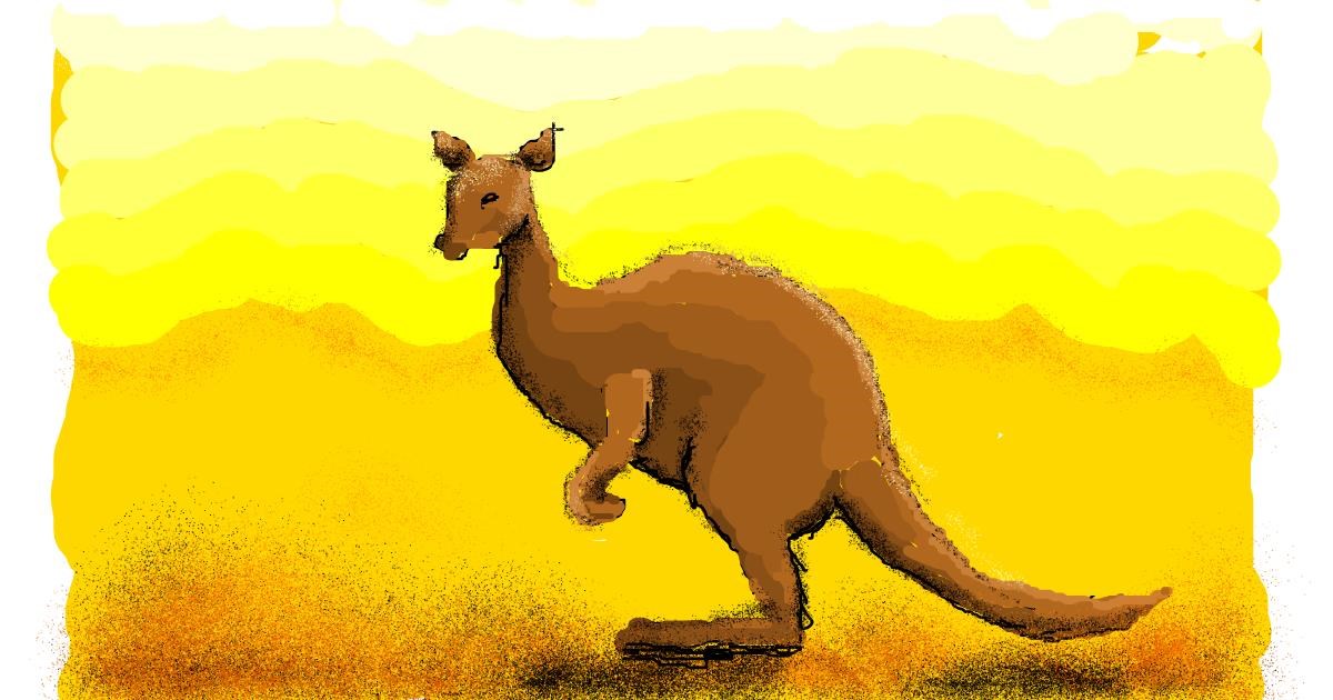Drawing of Kangaroo by Paranoia