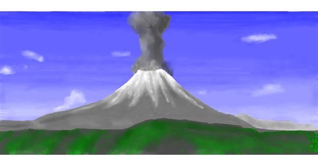 Drawing of Volcano by Pinky