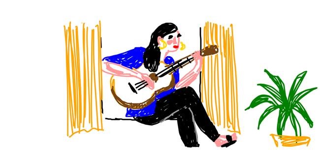 Drawing of Guitar by alison