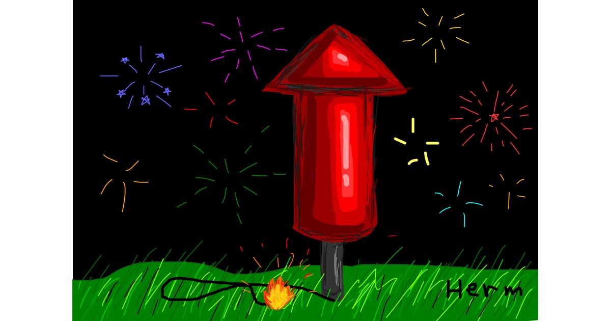 Drawing of Fireworks by Bigoldmanwithglasses