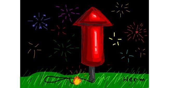 Drawing of Fireworks by Bigoldmanwithglasses