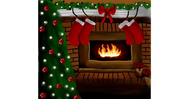 Drawing of Fireplace by Joze