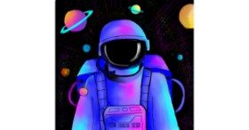 Drawing of Astronaut by Bishakha