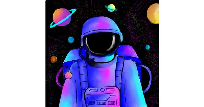 Drawing of Astronaut by Bishakha