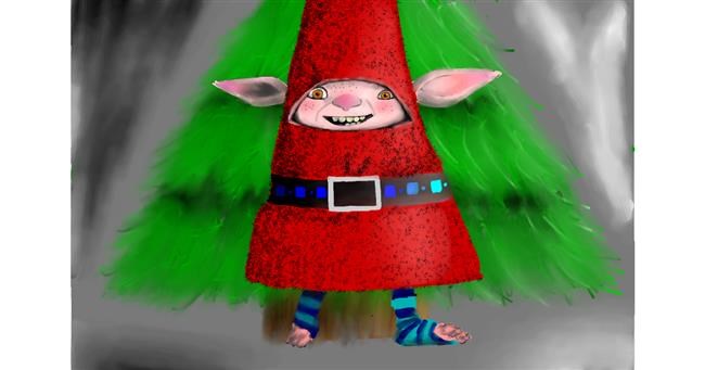 Weihnachtself-Zeichnung von Wizard