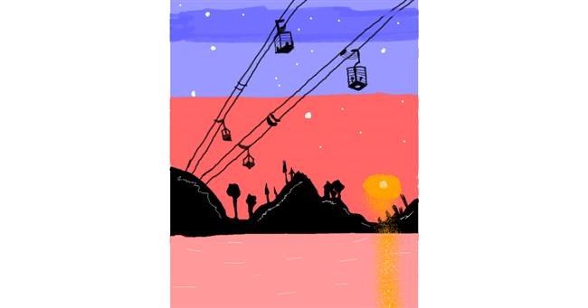 Drawing of Cable car by Aji