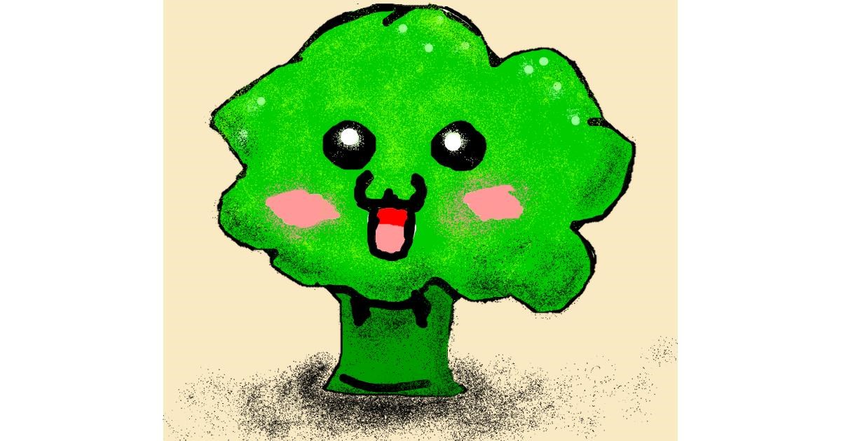 Drawing of Broccoli by BANANANANA