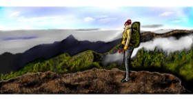 Drawing of Backpack by Çhåching