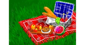 Drawing of Picnic by Kalina