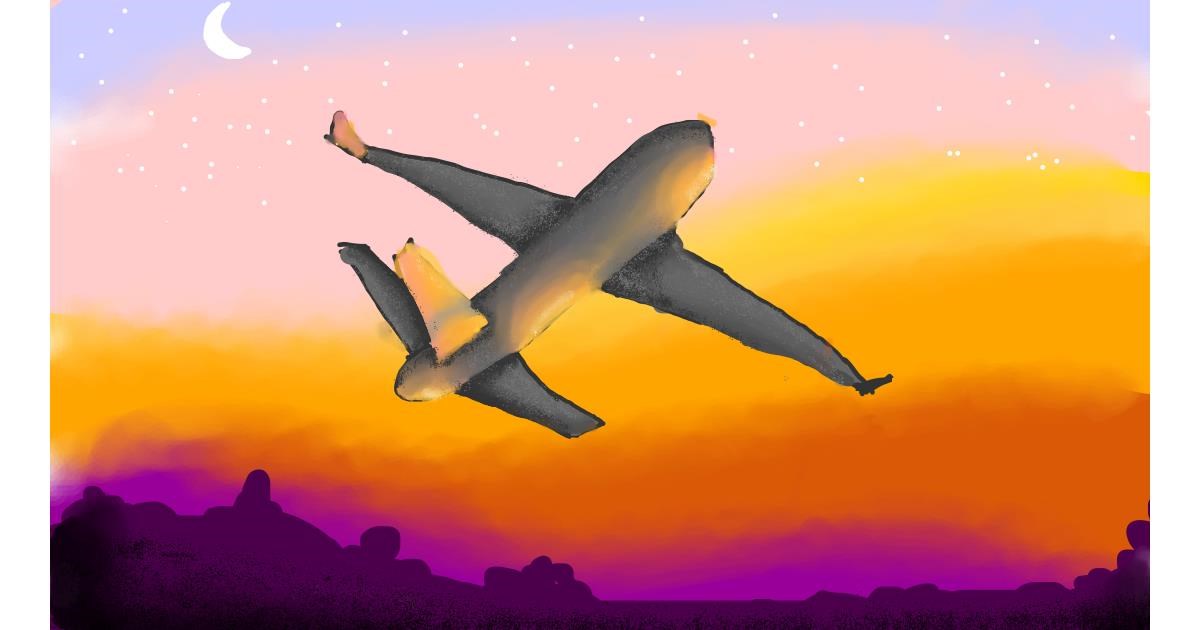 Drawing of Airplane by Solin