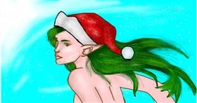 Drawing of Christmas elf by Luna