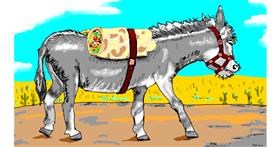 Drawing of Burrito by flowerpot