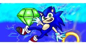 Drawing of Sonic the hedgehog by Mea