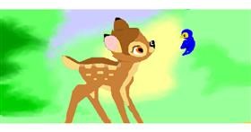 Drawing of Bambi by Alex