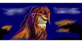 Drawing of Simba (Lion King) by Çhåching
