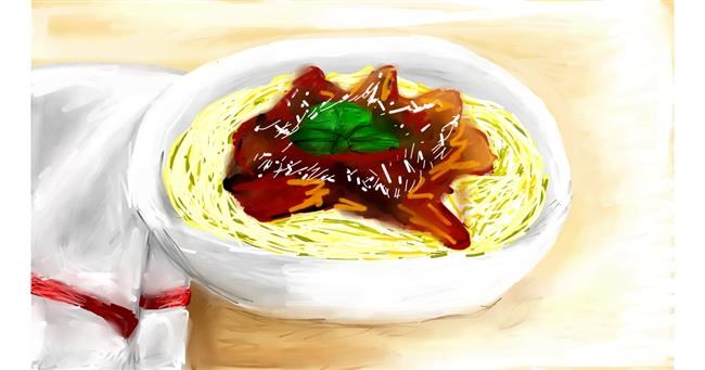 Drawing of Spaghetti by Mia