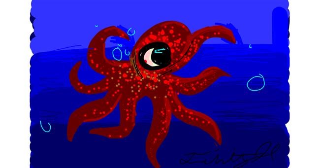 Drawing of Octopus by CinnamonTrin