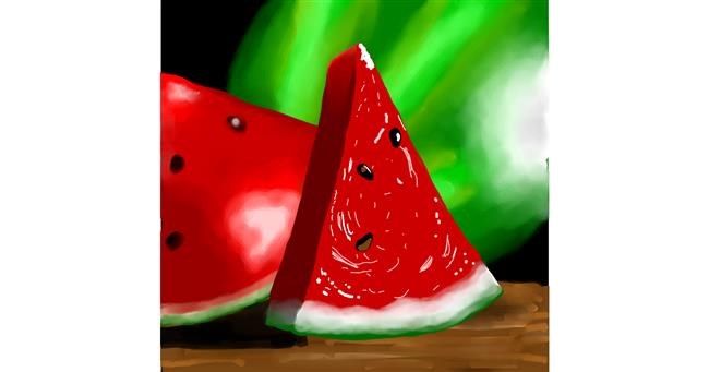 Drawing of Watermelon by Joze