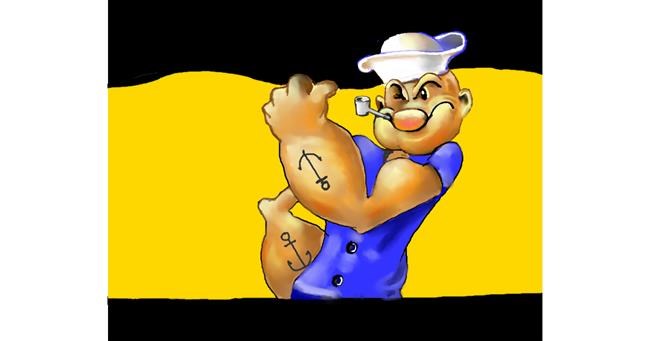 Drawing of Popeye by Cec