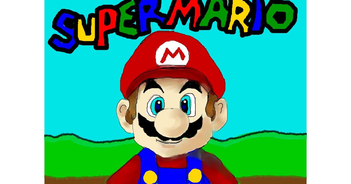 Drawing of Super Mario by Debidolittle