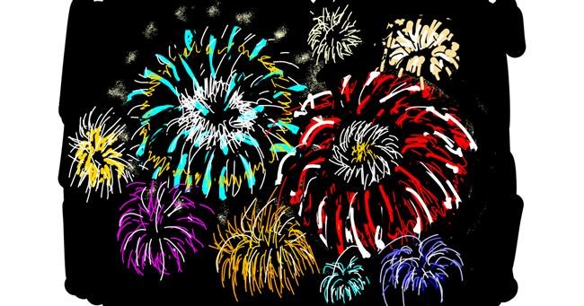 Drawing of Fireworks by Lsk