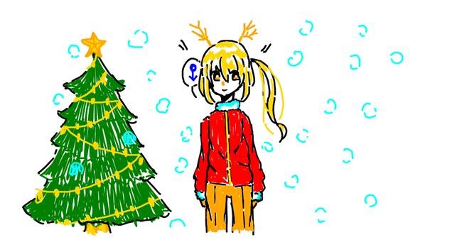 Drawing of Christmas tree by aaaaaaaaaaaa