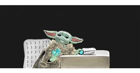 Drawing of Baby Yoda by Chaching