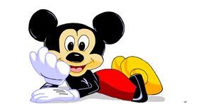 Drawing of Mickey Mouse by flowerpot