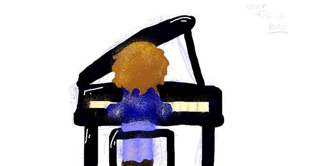 Drawing of Piano by cookie karr