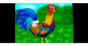 Drawing of Rooster by Debidolittle